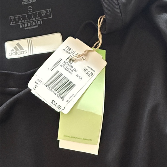 NWT Adidas Black Aeroready Long Sleeve Top - Picture 3 of 3